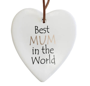Ceramic Hanging Hearts - Best Mum in the World