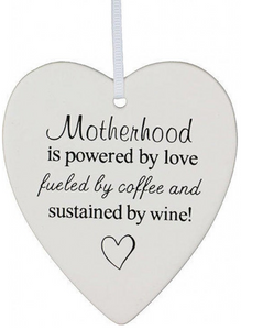 Motherhood Ceramic Hanging Heart - Gifts2remember