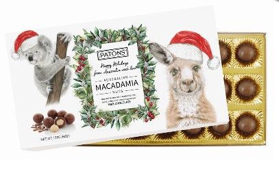 Christmas - Milk Chocolate Macadamias Aust Animal Gift Box