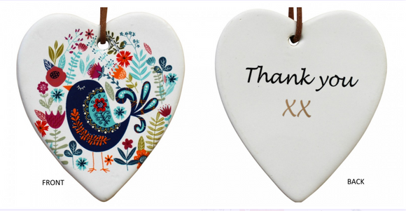Thank You Ceramic Hanging Heart - Gifts2remember