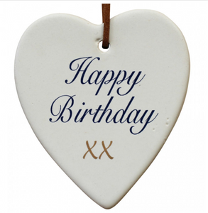 Happy Birthday Ceramic Hanging Heart - Gifts2remember
