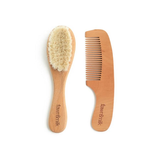 Fawn and Milk Baby Brush and Comb set