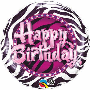 Happy Birthday Zebra Balloon